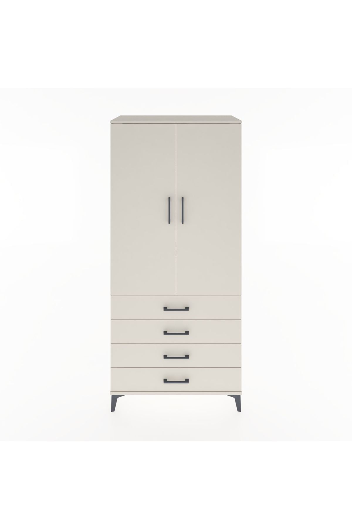 Hyperion Dolap 2 Raflı 4 Çekmeceli Tek Askılı 88x44x195 - S60M091V1B