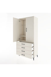 Hyperion Dolap 2 Raflı 4 Çekmeceli Tek Askılı 88x44x195 - S60M091V1B