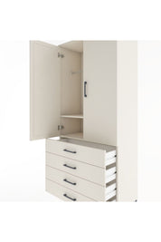 Hyperion Dolap 2 Raflı 4 Çekmeceli Tek Askılı 88x44x195 - S60M091V1B