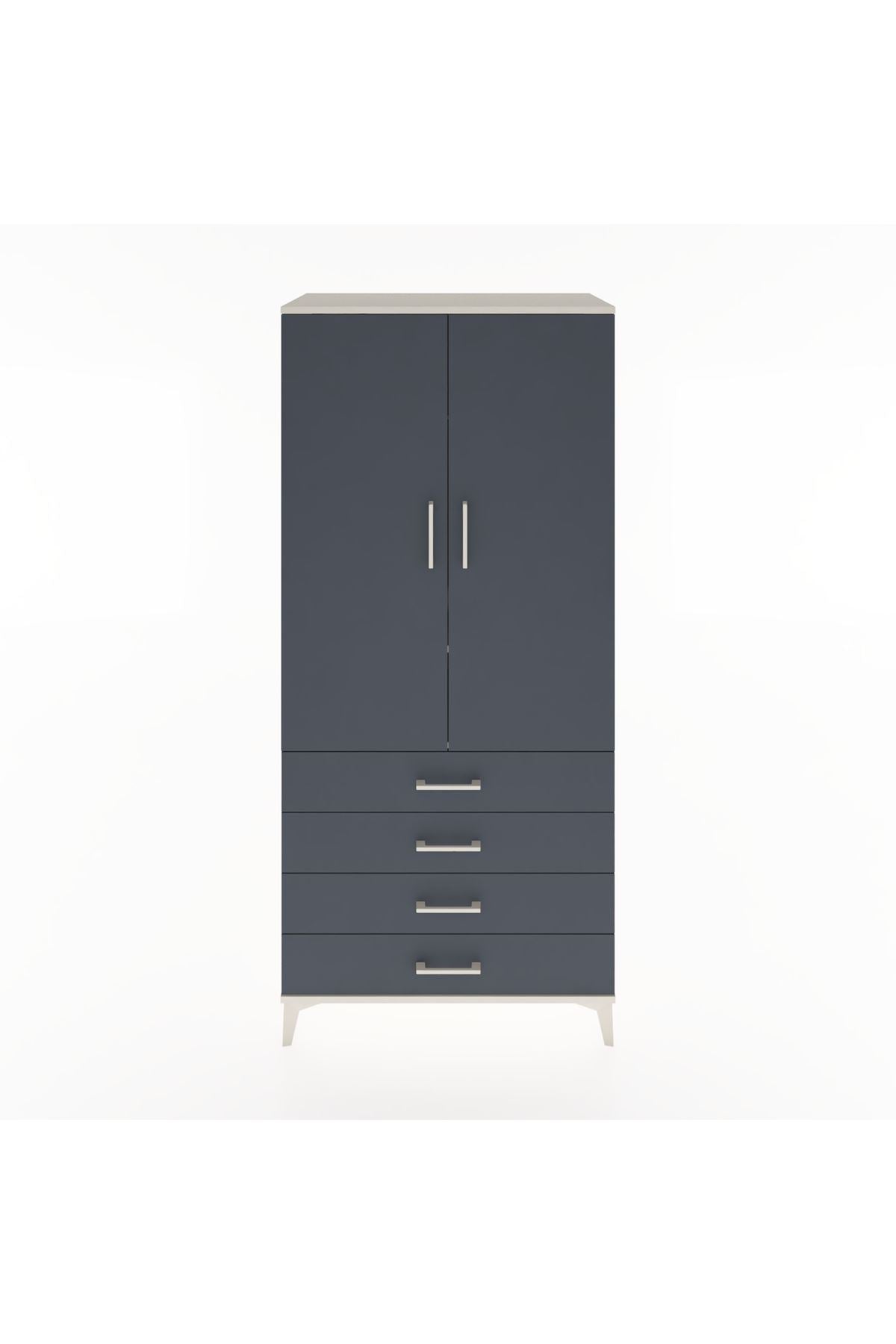 Hyperion Dolap 2 Raflı 4 Çekmeceli Tek Askılı 88x44x195 - S60M091V2B