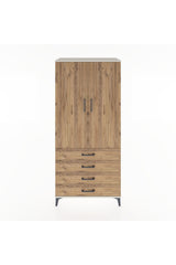 Hyperion Dolap 2 Raflı 4 Çekmeceli Tek Askılı 88x44x195