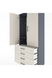Hyperion Dolap 2 Raflı 4 Çekmeceli Tek Askılı 88x44x195 - S60M091V4B