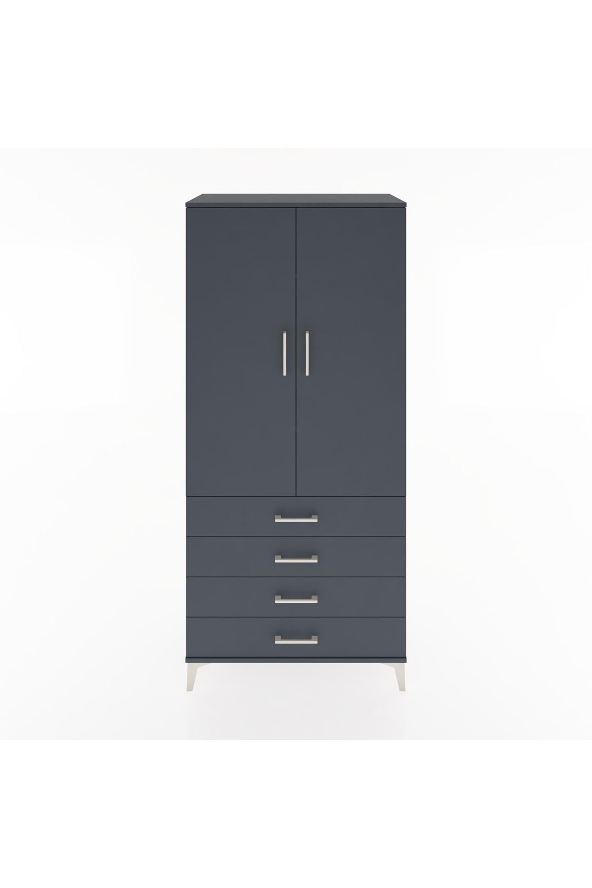 Hyperion Dolap 2 Raflı 4 Çekmeceli Tek Askılı 88x44x195 - S60M091V5B