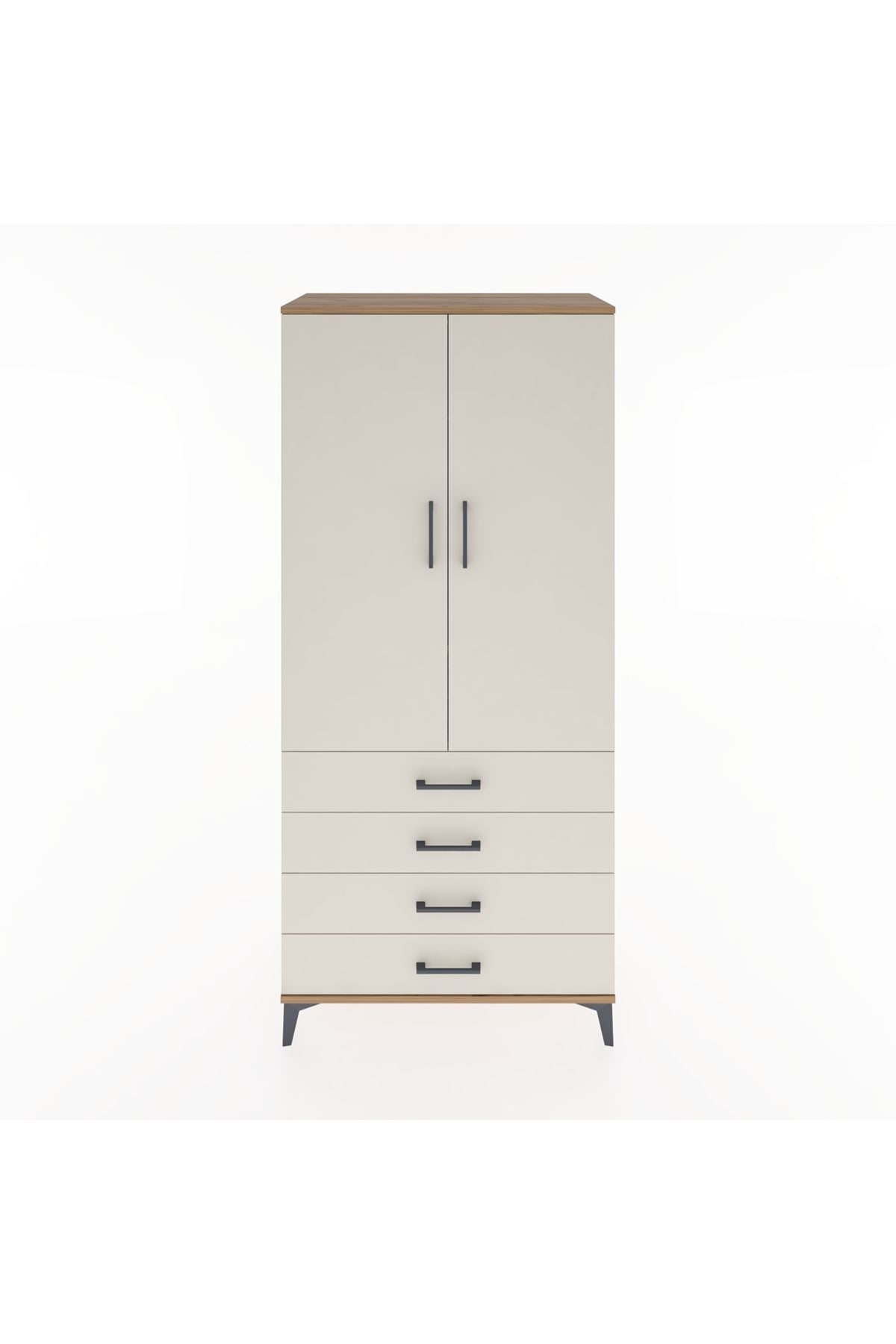 Hyperion Dolap 2 Raflı 4 Çekmeceli Tek Askılı 88x44x195 - S60M091V7B