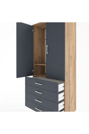 Hyperion Dolap 2 Raflı 4 Çekmeceli Tek Askılı 88x44x195 - S60M091V8B