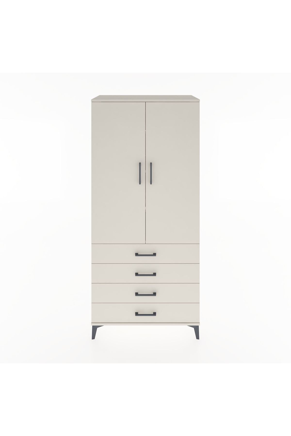 Hyperion Dolap 4 Raflı 4 Çekmeceli 2 Kapaklı 88x44x195 - S60M092V1B