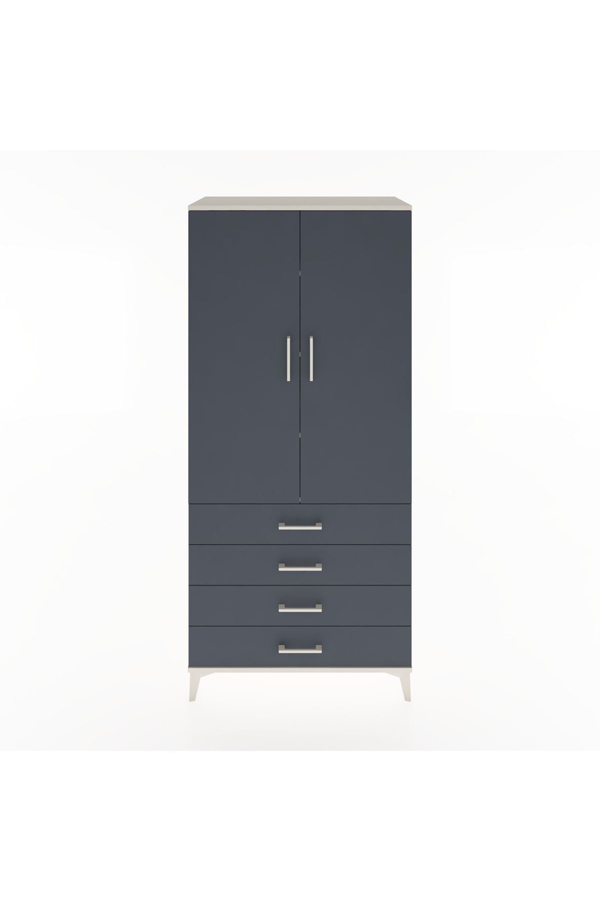 Hyperion Dolap 4 Raflı 4 Çekmeceli 2 Kapaklı 88x44x195 - S60M092V2B