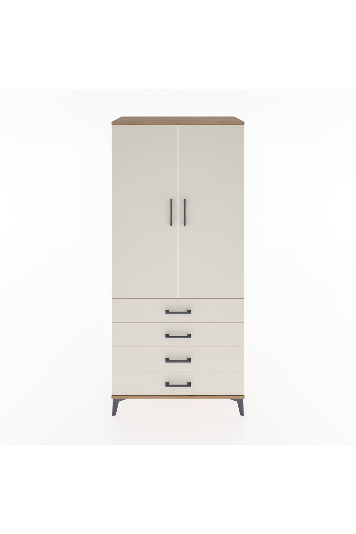 Hyperion Dolap 4 Raflı 4 Çekmeceli 2 Kapaklı 88x44x195 - S60M092V7B