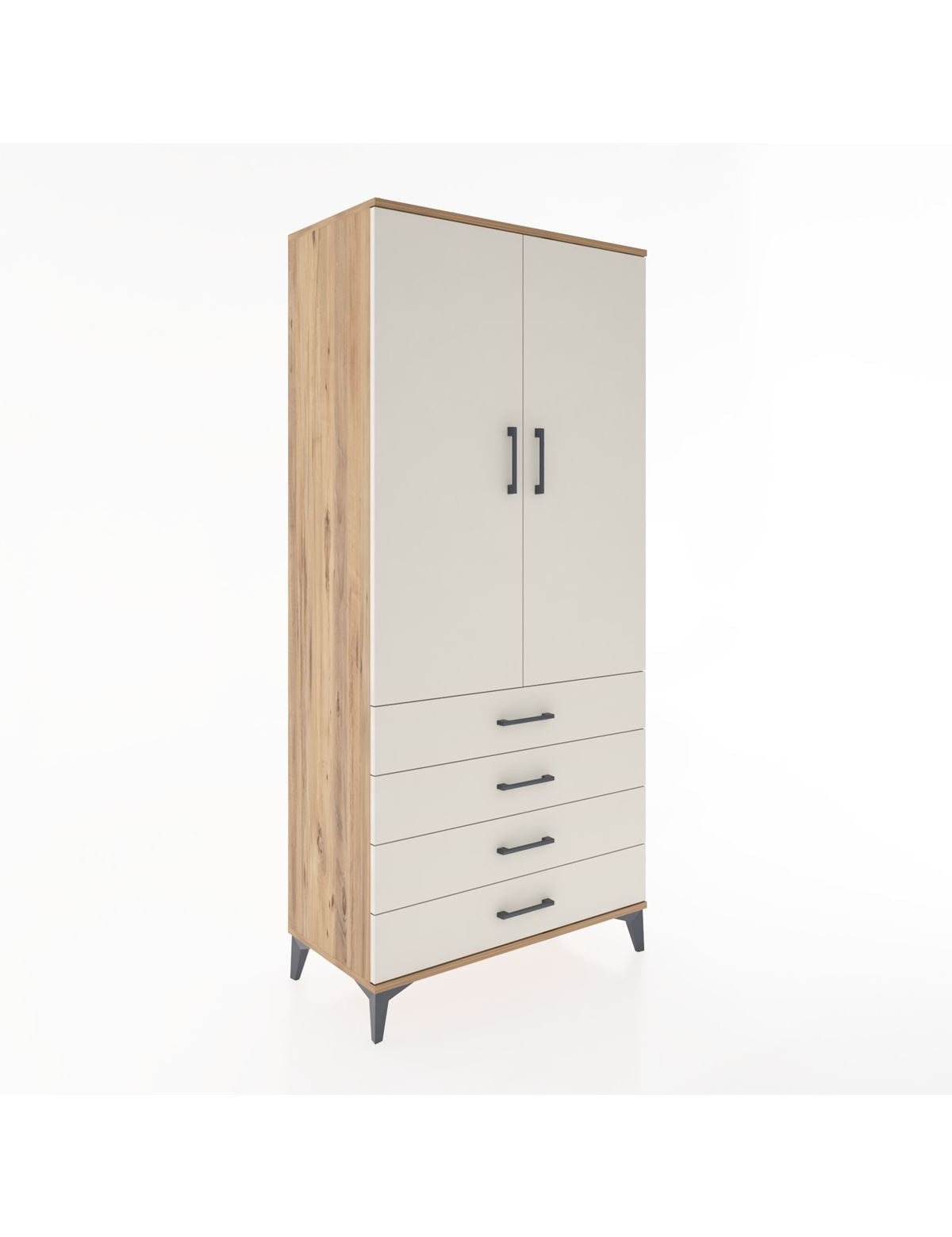 Hyperion Dolap 4 Raflı 4 Çekmeceli 2 Kapaklı 88x44x195 - S60M092V7B