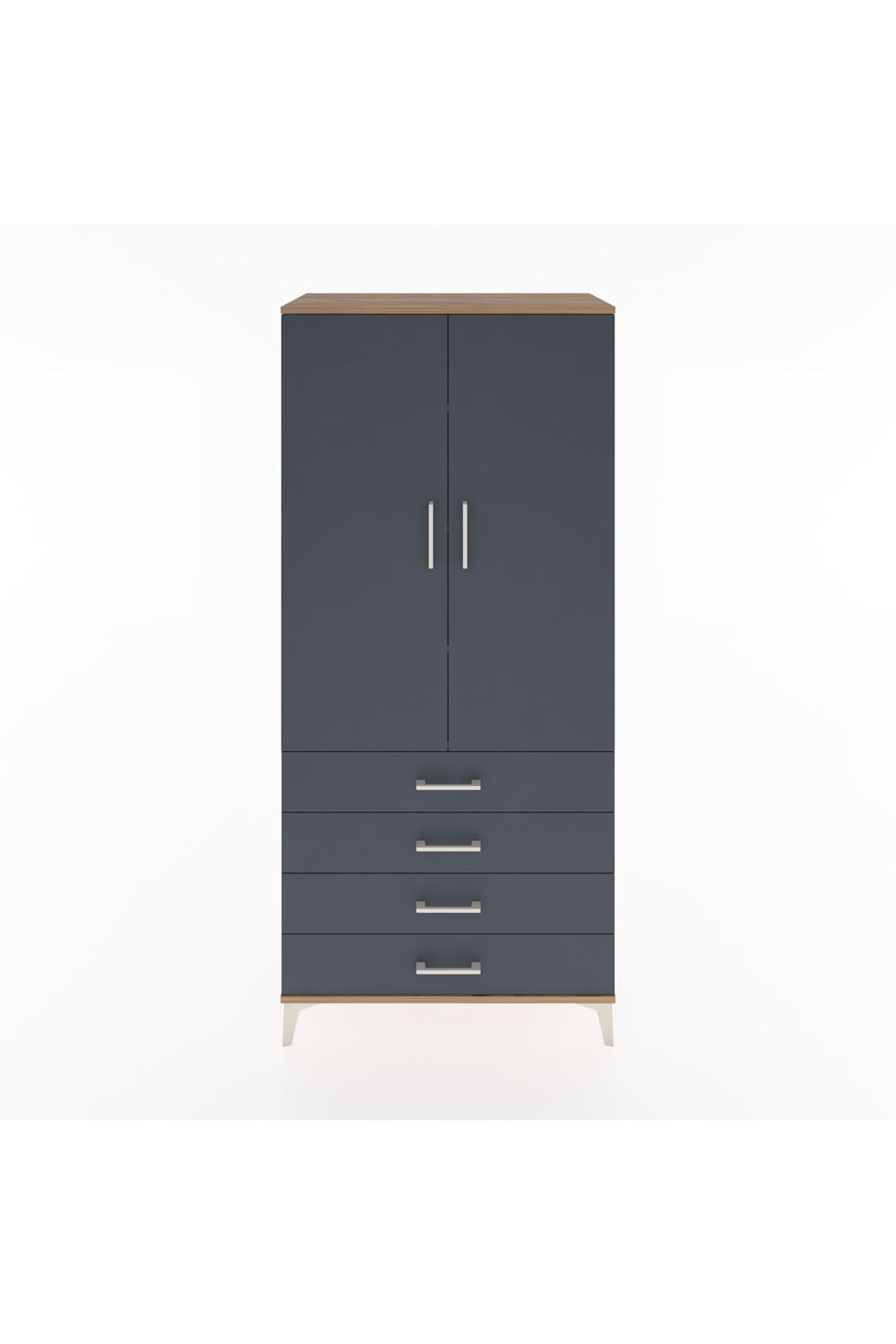 Hyperion Dolap 4 Raflı 4 Çekmeceli 2 Kapaklı 88x44x195 - S60M092V8B