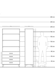 Hyperion Dolap 4 Raflı 4 Çekmeceli 88x44x195 - S60M093V6B
