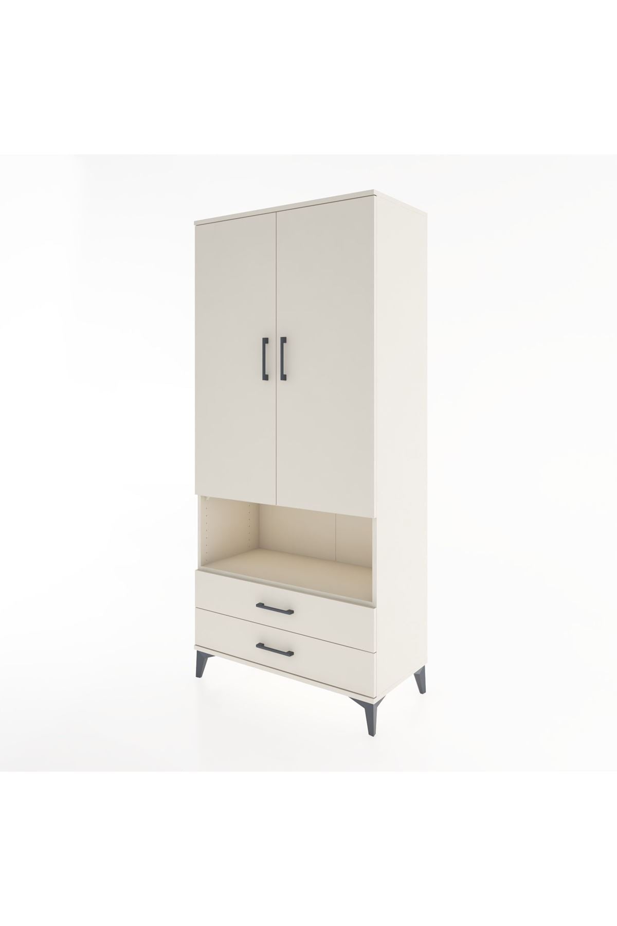 Hyperion Dolap 3 Raflı 2 Çekmeceli Tek Askılı 88x44x195 - S60M094V1B