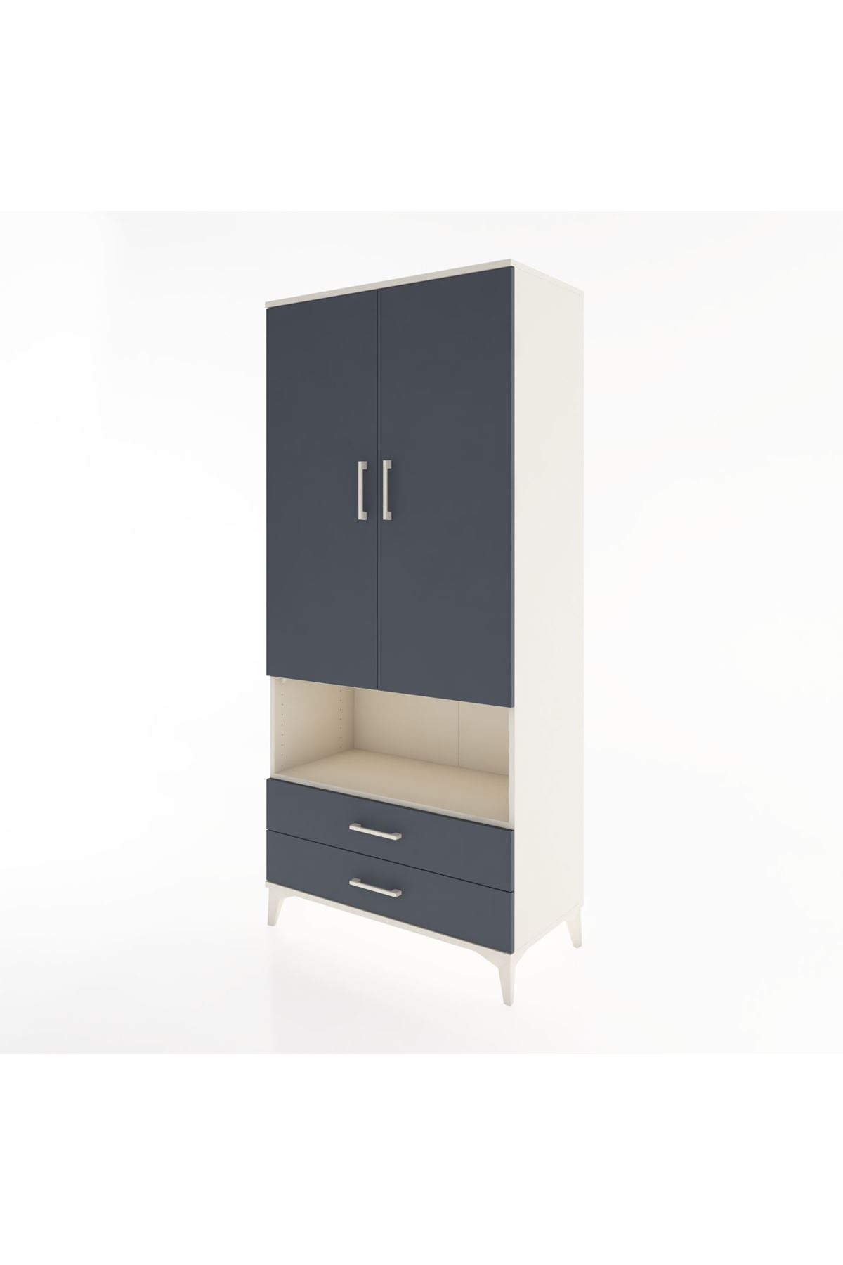 Hyperion Dolap 3 Raflı 2 Çekmeceli Tek Askılı 88x44x195 - S60M094V2B