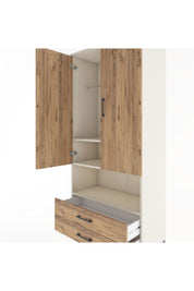 Hyperion Dolap 3 Raflı 2 Çekmeceli Tek Askılı 88x44x195 - S60M094V3B