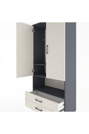 Hyperion Dolap 3 Raflı 2 Çekmeceli Tek Askılı 88x44x195 - S60M094V4B