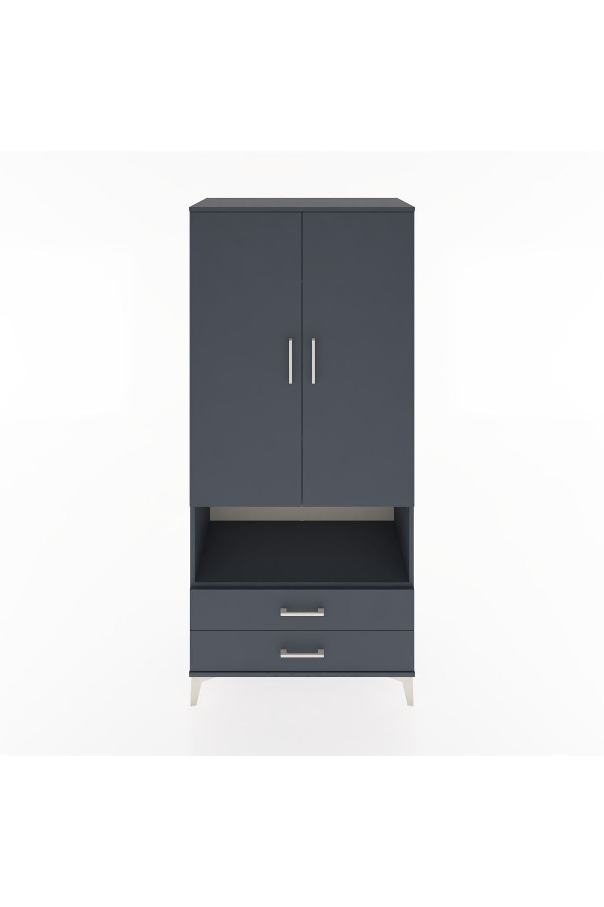 Hyperion Dolap 3 Raflı 2 Çekmeceli Tek Askılı 88x44x195 - S60M094V5B