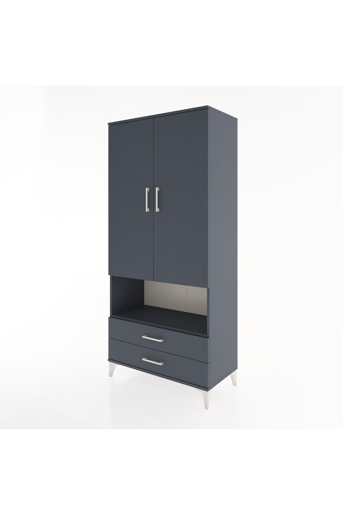 Hyperion Dolap 3 Raflı 2 Çekmeceli Tek Askılı 88x44x195 - S60M094V5B