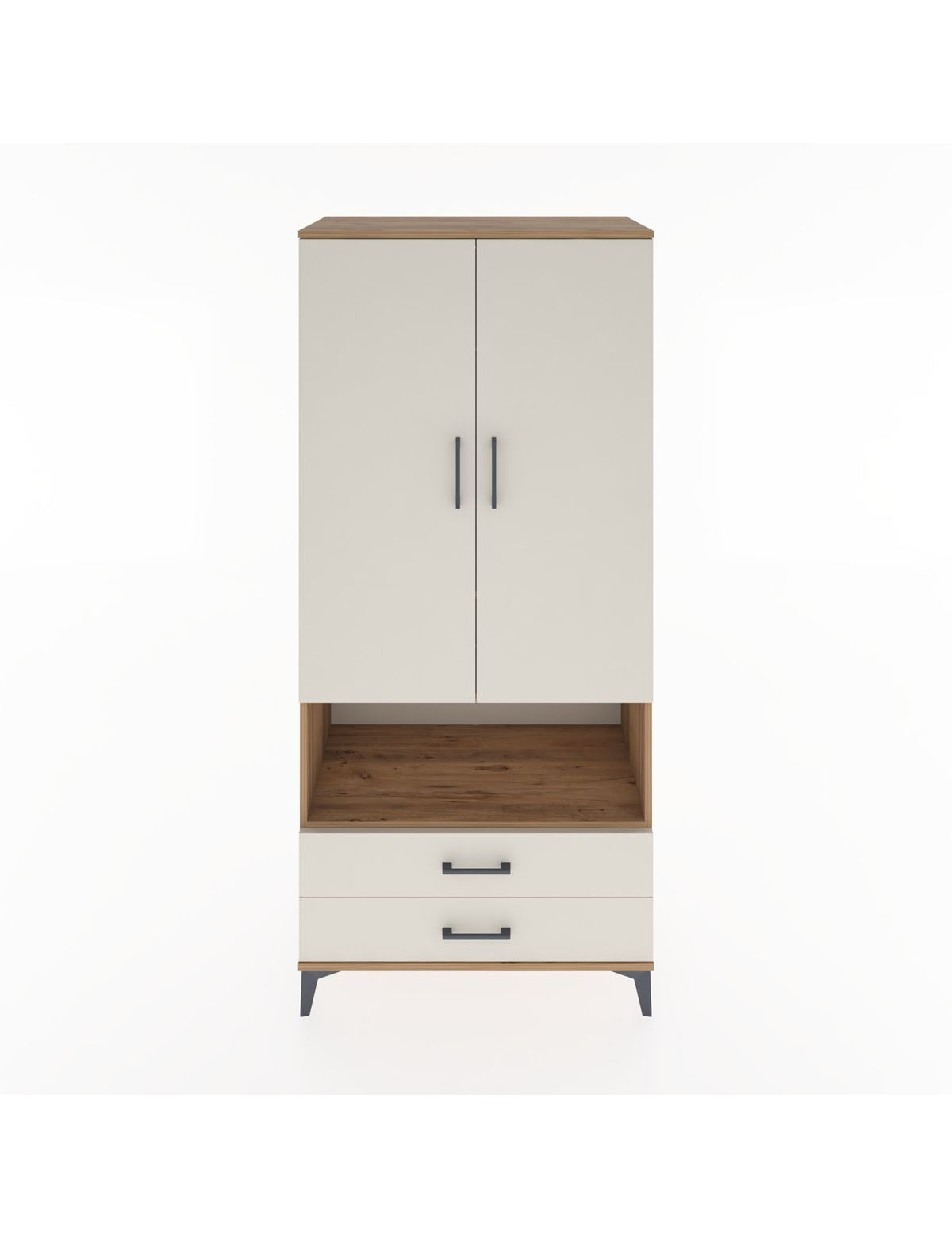 Hyperion Dolap 3 Raflı 2 Çekmeceli Tek Askılı 88x44x195 - S60M094V7B