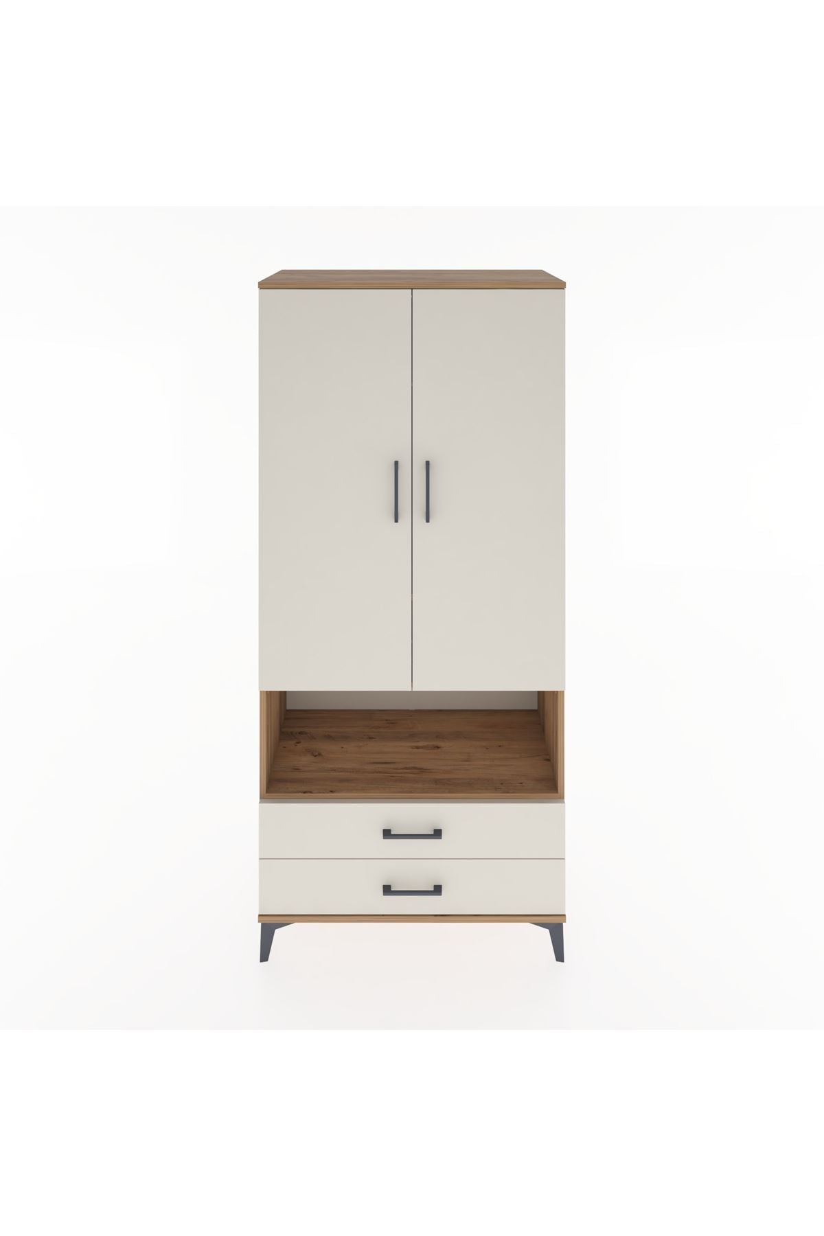 Hyperion Dolap 3 Raflı 2 Çekmeceli Tek Askılı 88x44x195 - S60M094V7B