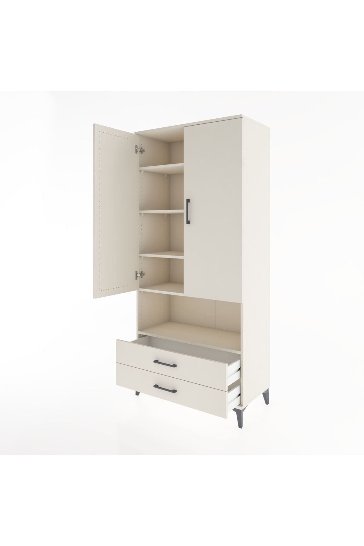 Hyperion Dolap 5 Raflı 2 Çekmeceli 2 Kapaklı 88x44x195 - S60M095V1B