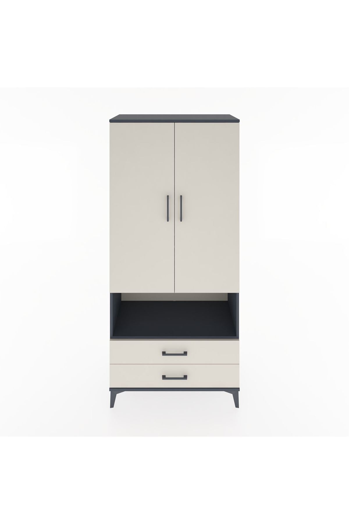 Hyperion Dolap 5 Raflı 2 Çekmeceli 2 Kapaklı 88x44x195 - S60M095V4B