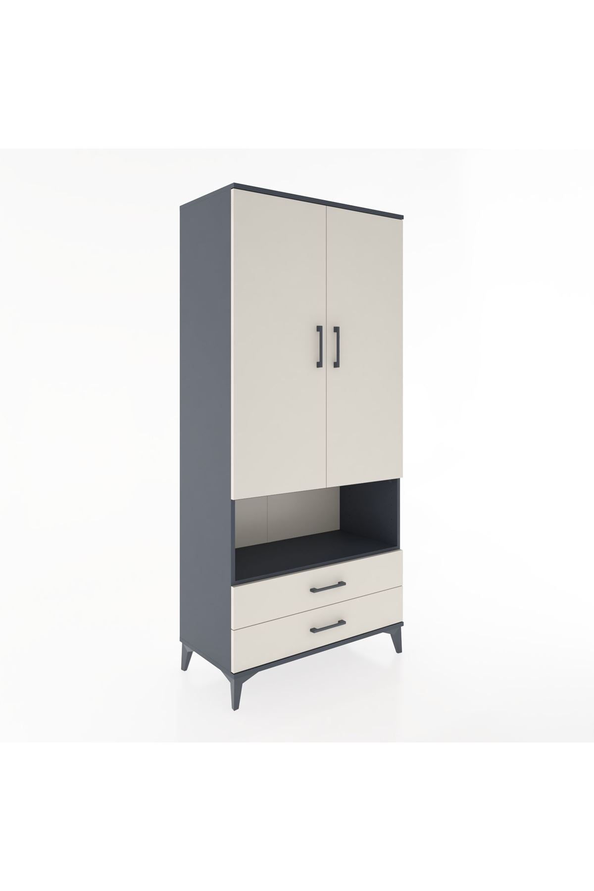 Hyperion Dolap 5 Raflı 2 Çekmeceli 2 Kapaklı 88x44x195 - S60M095V4B