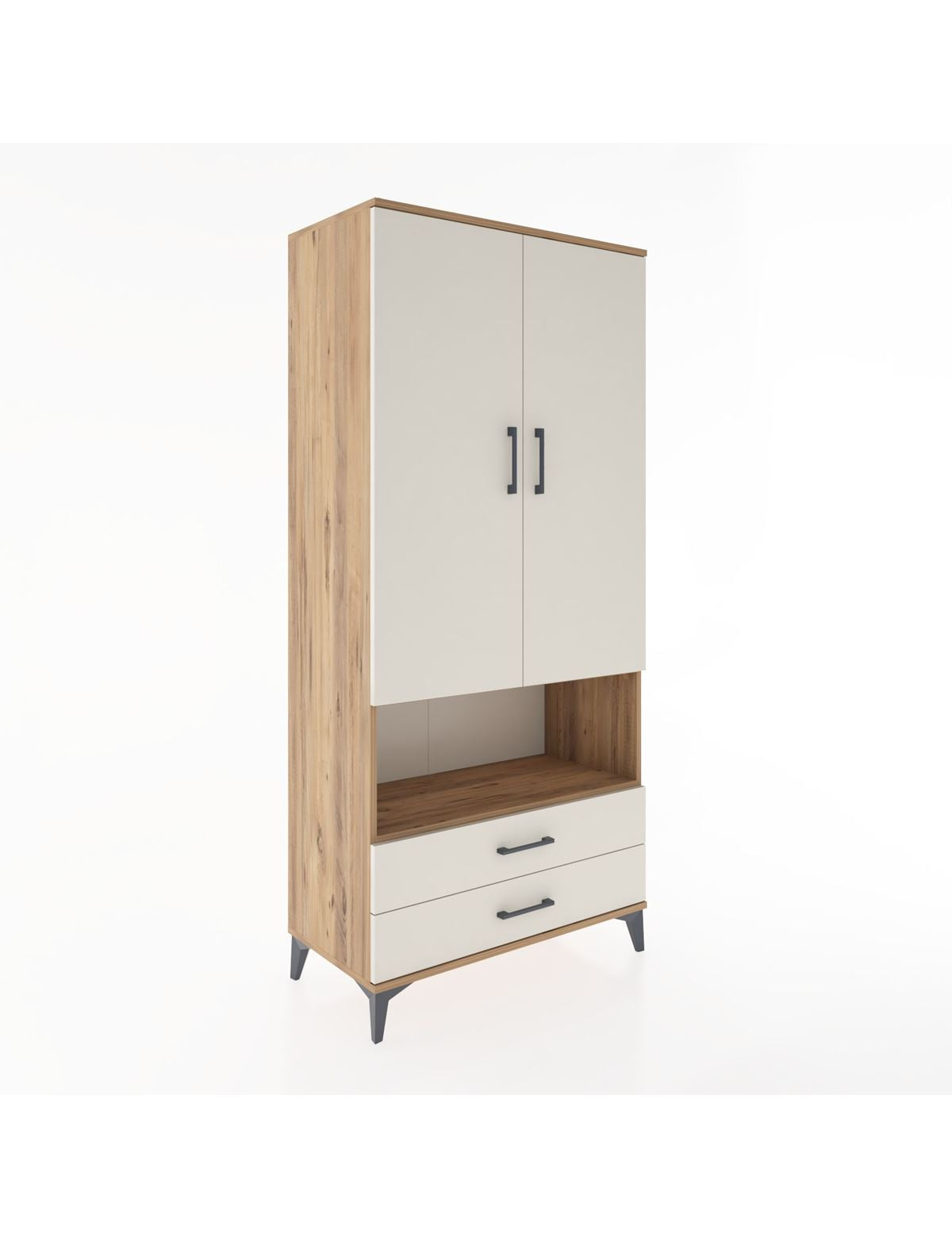 Hyperion Dolap 5 Raflı 2 Çekmeceli 2 Kapaklı 88x44x195 - S60M095V7B