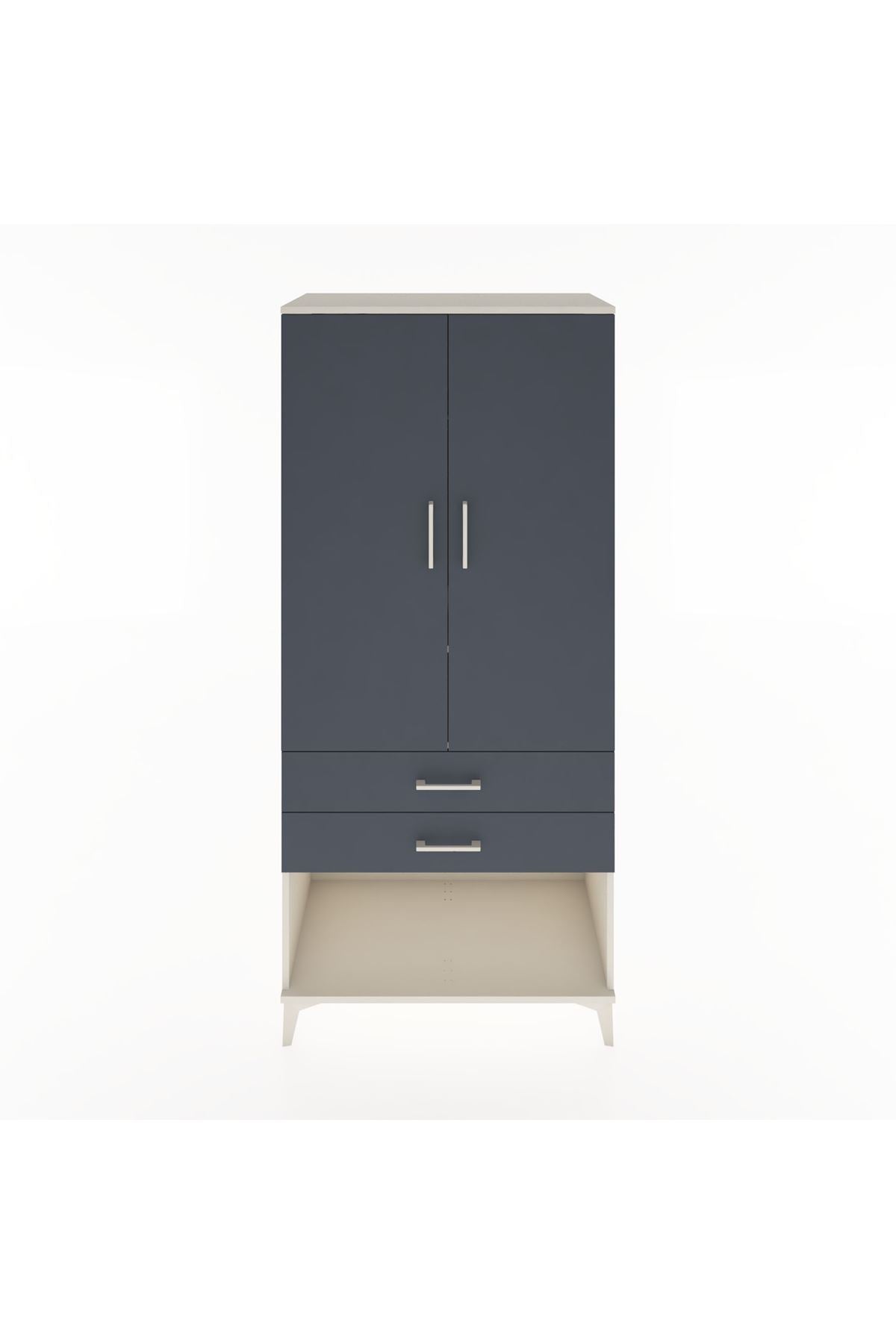 Hyperion Dolap 2 Raflı 2 Çekmeceli Tek Askılı 88x44x195 - S60M096V2B