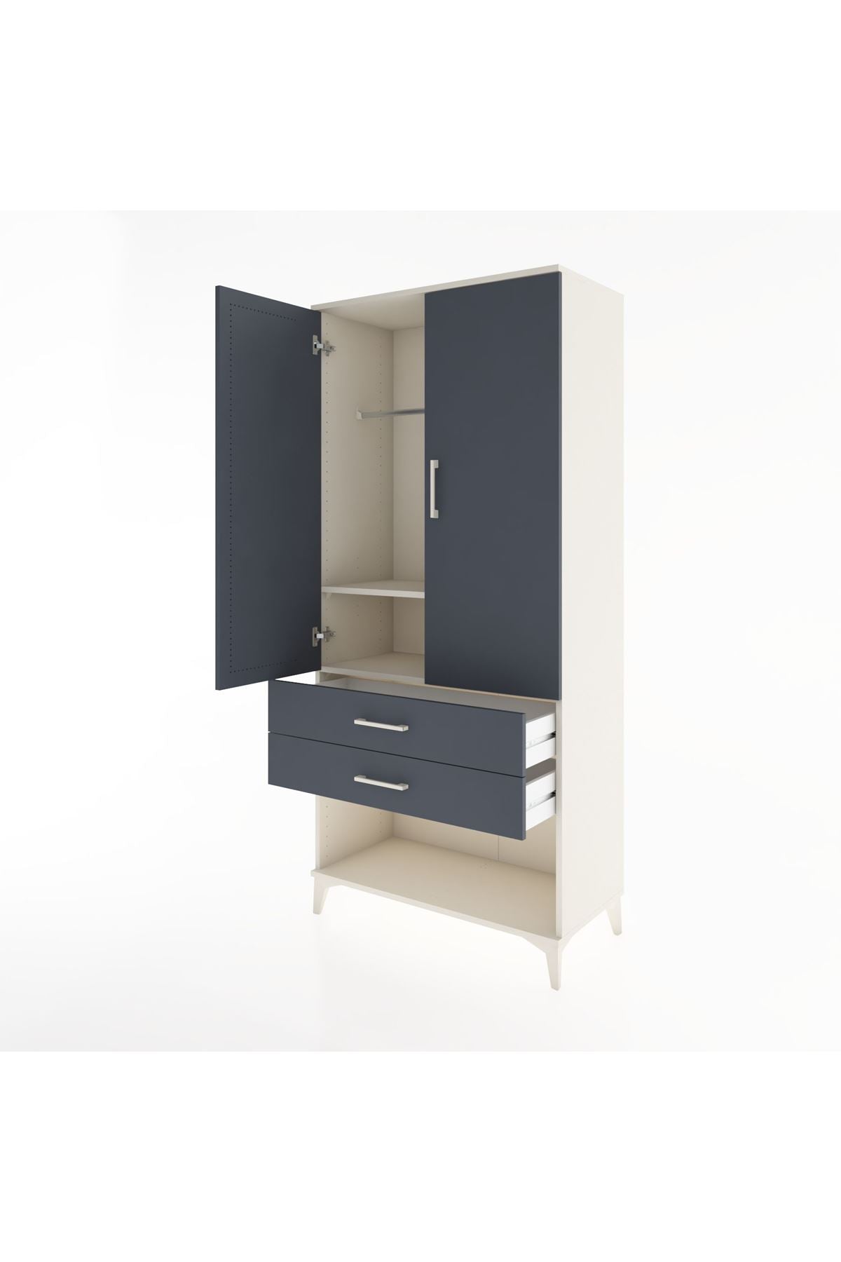 Hyperion Dolap 2 Raflı 2 Çekmeceli Tek Askılı 88x44x195 - S60M096V2B