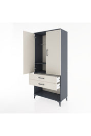 Hyperion Dolap 2 Raflı 2 Çekmeceli Tek Askılı 88x44x195 - S60M096V4B