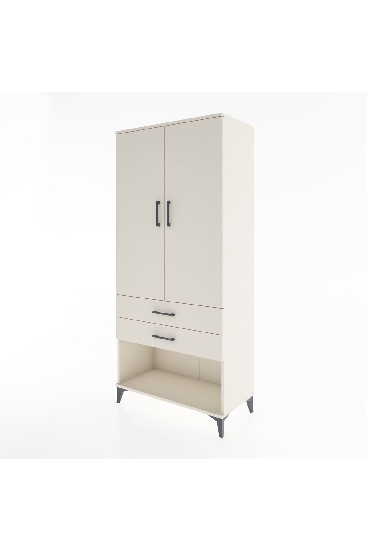 Hyperion Dolap 4 Raflı 2 Çekmeceli 2 Kapaklı 88x44x195 - S60M097V1B