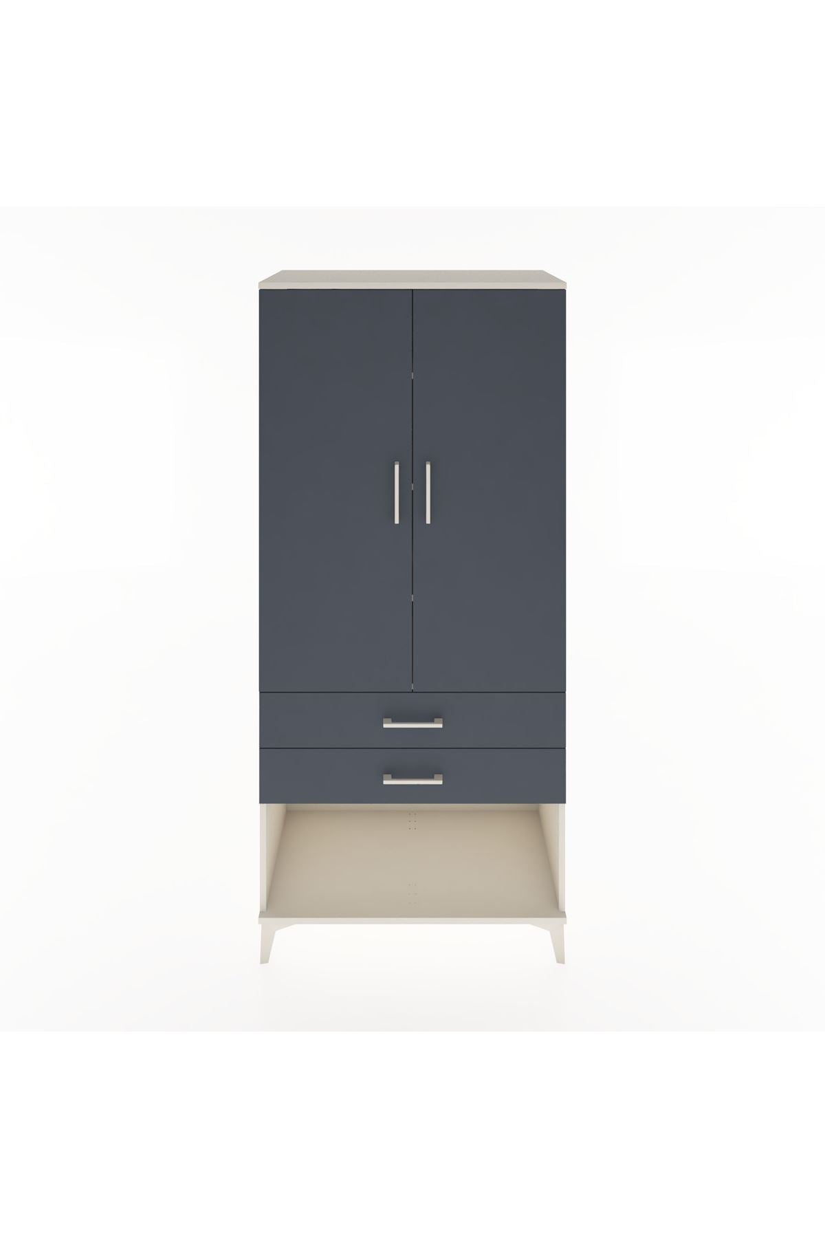 Hyperion Dolap 4 Raflı 2 Çekmeceli 2 Kapaklı 88x44x195 - S60M097V2B
