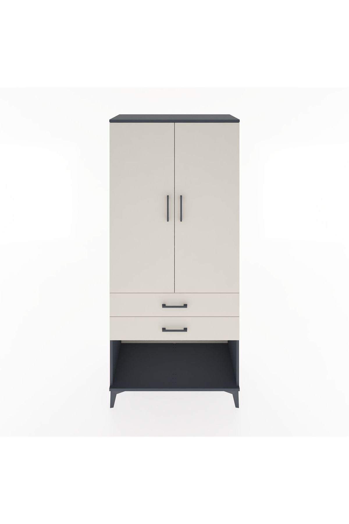 Hyperion Dolap 4 Raflı 2 Çekmeceli 2 Kapaklı 88x44x195 - S60M097V4B
