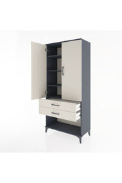 Hyperion Dolap 4 Raflı 2 Çekmeceli 2 Kapaklı 88x44x195 - S60M097V4B