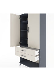 Hyperion Dolap 4 Raflı 2 Çekmeceli 2 Kapaklı 88x44x195 - S60M097V4B