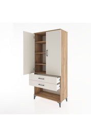 Hyperion Dolap 4 Raflı 2 Çekmeceli 2 Kapaklı 88x44x195 - S60M097V7B