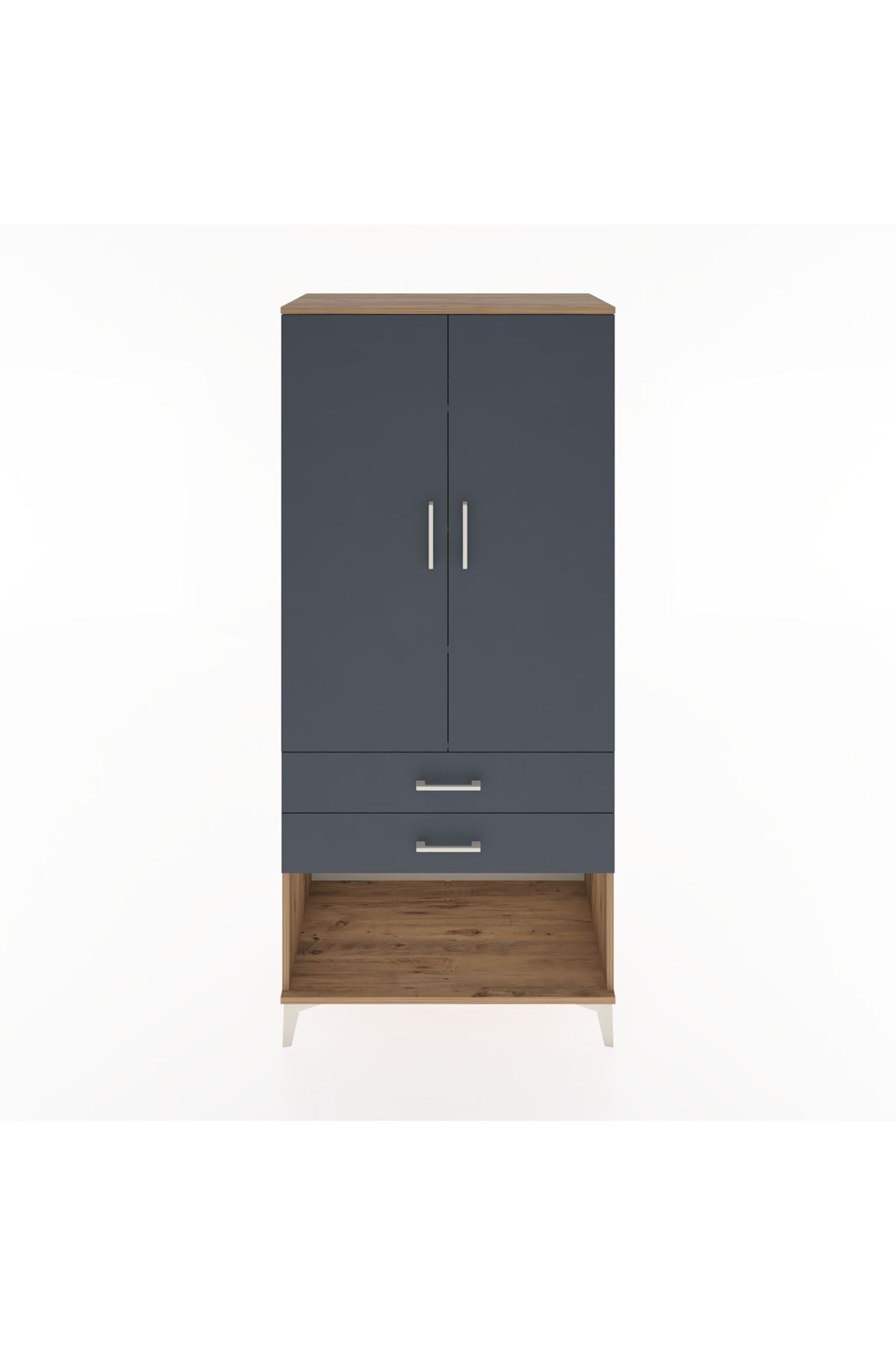 Hyperion Dolap 4 Raflı 2 Çekmeceli 2 Kapaklı 88x44x195 - S60M097V8B