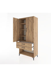 Hyperion Dolap 4 Raflı 2 Çekmeceli 2 Kapaklı 88x44x195 - S60M097V9B