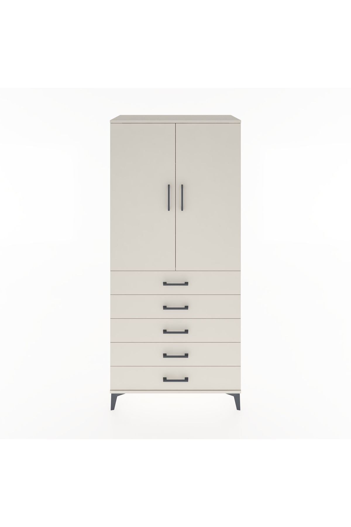 Hyperion Dolap Tek Raflı 5 Çekmeceli Tek Askılı 88x44x195 - S60M098V1B