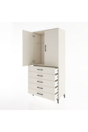 Hyperion Dolap Tek Raflı 5 Çekmeceli Tek Askılı 88x44x195 - S60M098V1B