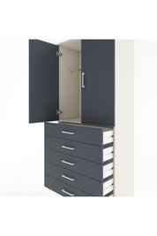 Hyperion Dolap Tek Raflı 5 Çekmeceli Tek Askılı 88x44x195 - S60M098V2B
