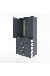 Hyperion Dolap Tek Raflı 5 Çekmeceli Tek Askılı 88x44x195 - S60M098V5B