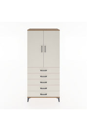 Hyperion Dolap Tek Raflı 5 Çekmeceli Tek Askılı 88x44x195 - S60M098V7B