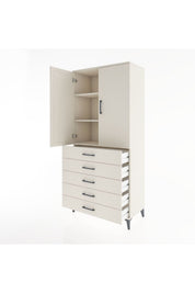 Hyperion Dolap 3 Raflı 5 Çekmeceli 2 Kapaklı 88x44x195 - S60M099V1B