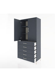Hyperion Dolap 3 Raflı 5 Çekmeceli 2 Kapaklı 88x44x195 - S60M099V5B