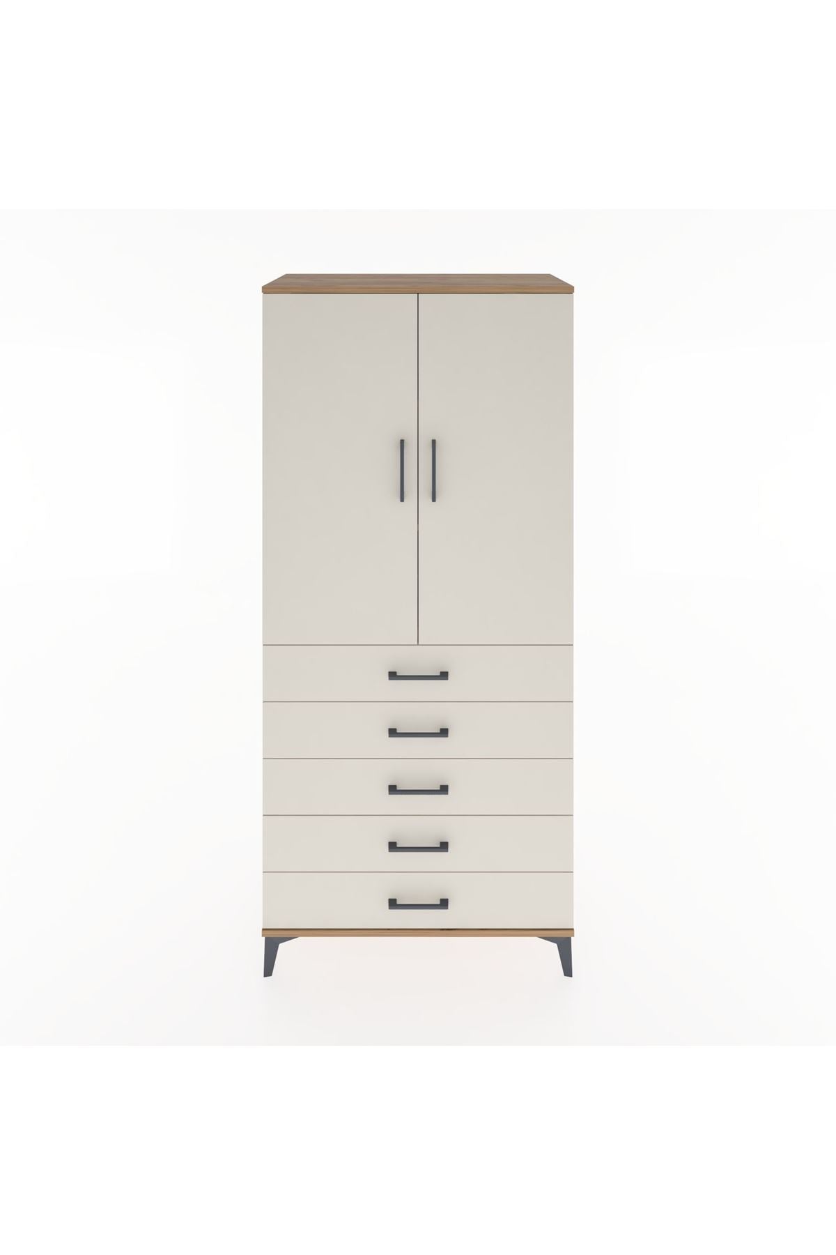 Hyperion Dolap 3 Raflı 5 Çekmeceli 2 Kapaklı 88x44x195 - S60M099V7B