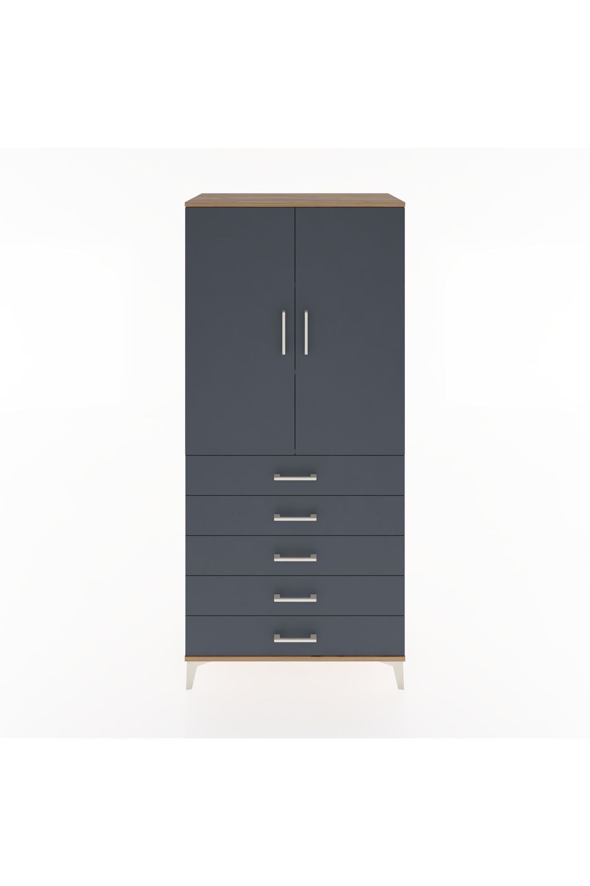 Hyperion Dolap 3 Raflı 5 Çekmeceli 2 Kapaklı 88x44x195 - S60M099V8B