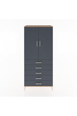 Hyperion Dolap 3 Raflı 5 Çekmeceli 2 Kapaklı 88x44x195