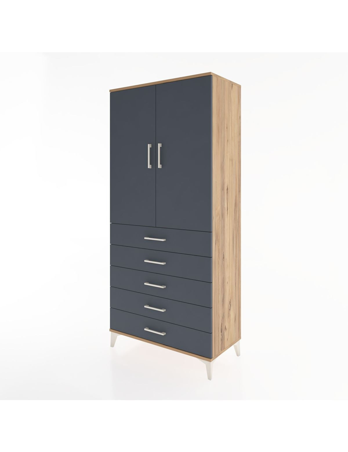 Hyperion Dolap 3 Raflı 5 Çekmeceli 2 Kapaklı 88x44x195 - S60M099V8B