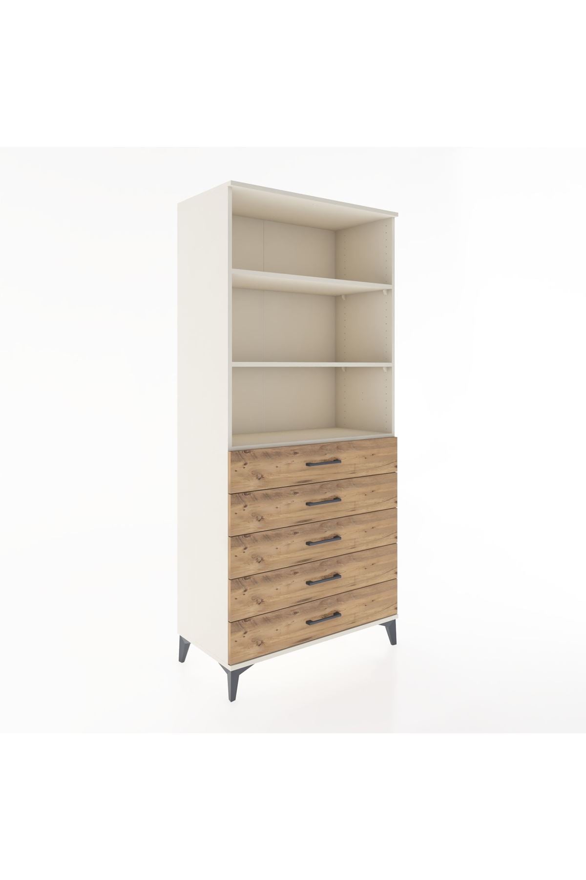 Hyperion Dolap 3 Raflı 5 Çekmeceli 88x44x195 - S60M100V3B